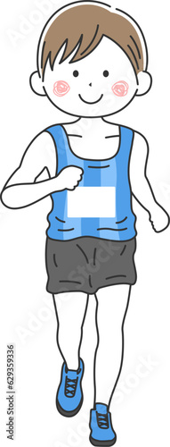 男性のマラソン選手のイラスト