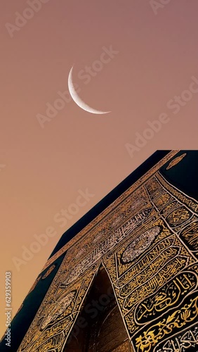 kaaba, sky and clouds time lapse