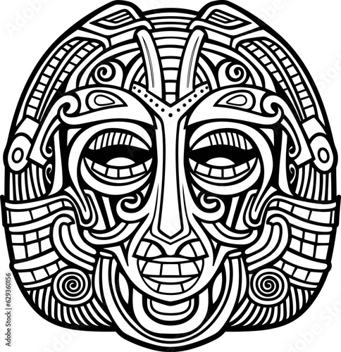 cartoon ancient egyptian pharaoh face mask zentangle
