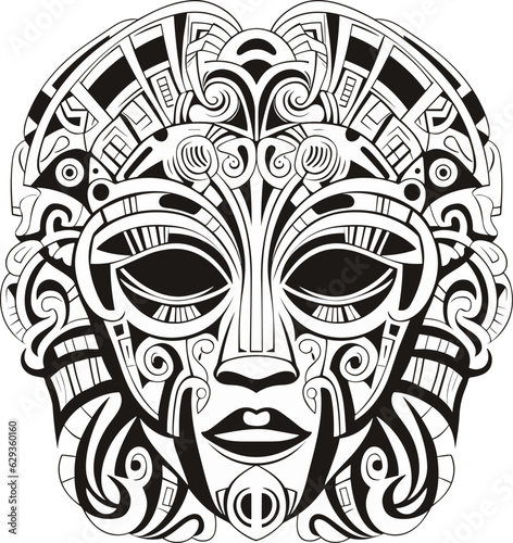 cartoon ancient egyptian pharaoh face mask zentangle