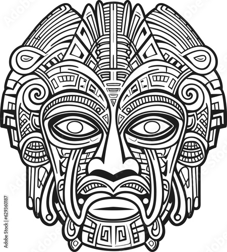 Tribal hawaii totem african traditional wooden mask. hawaii mask exotic, african face wooden sculpture
