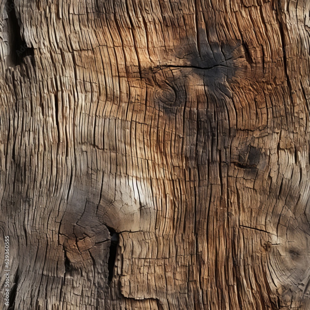 Naklejka premium A rough wooden bark texture. Generative AI.