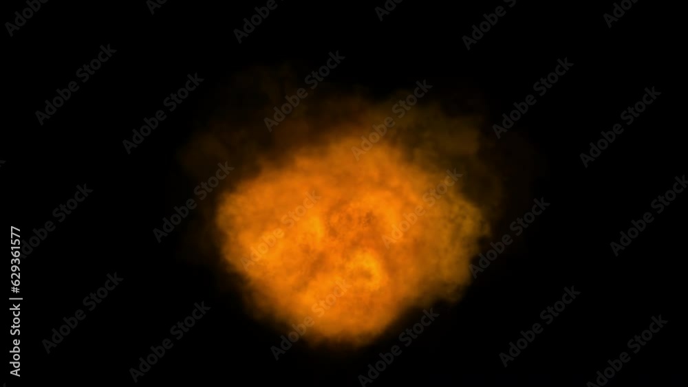 Intense raging fireball explosion, burning inferno ball gas fire, with alpha channel, 4k