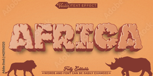 Brown Cartoon African Vector Editable Text Effect Template