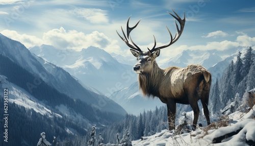 elk in the mountains photo