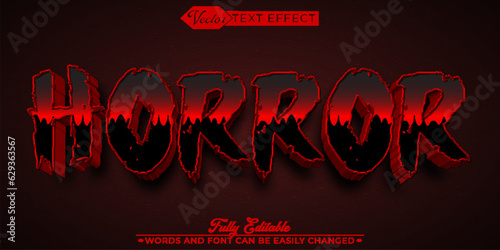 Darkness Red Horror Vector Editable Text Effect Template