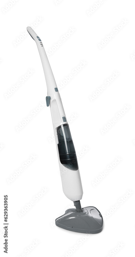 One modern steam mop isolated on white