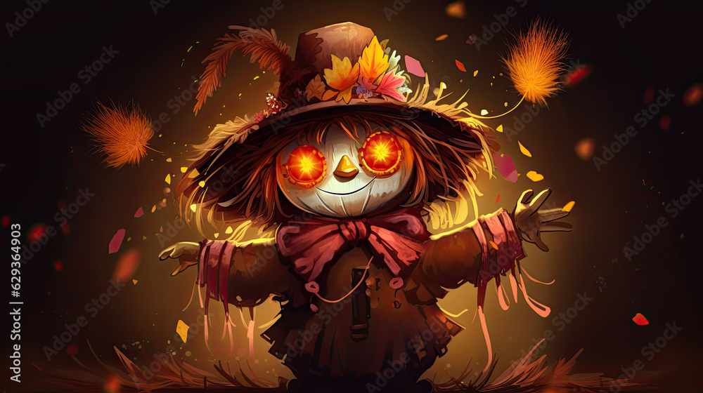 Illustration of halloween scarecrow. Illustration of halloween scarecrow.