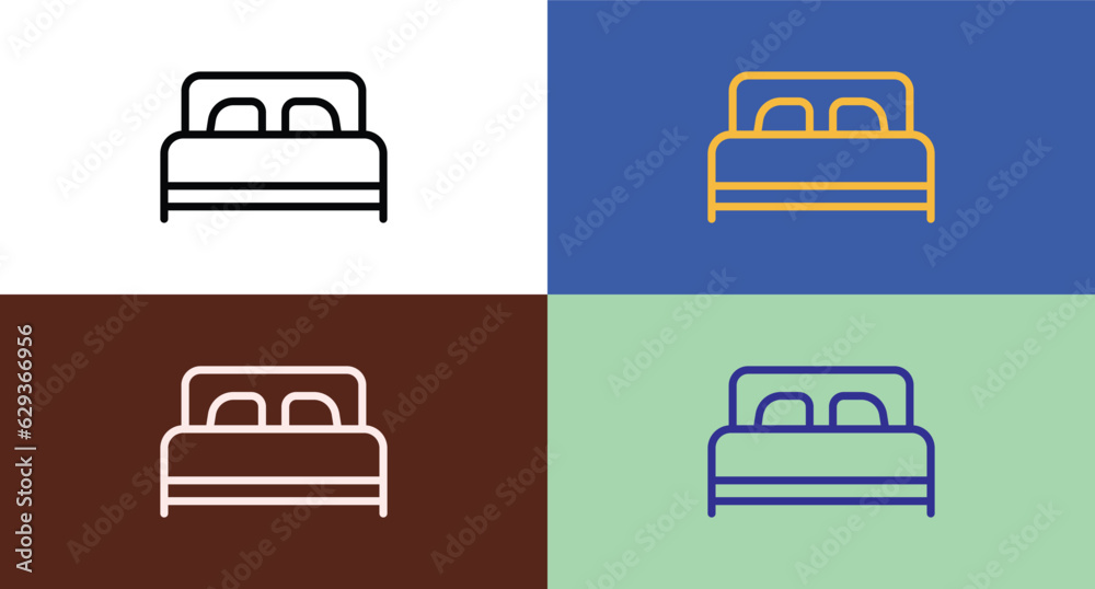Bed outline icon for web and mobile Bed outline icon for web and mobile