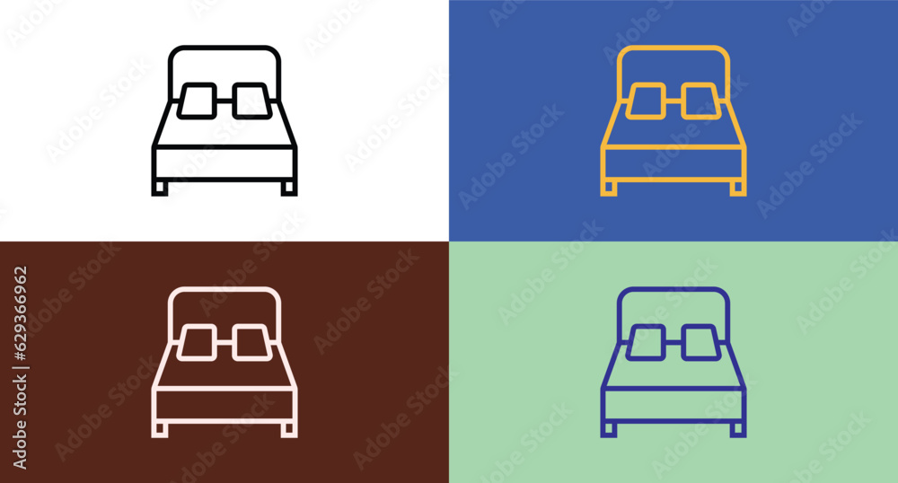 Bed outline icon for web and mobile Bed outline icon for web and mobile