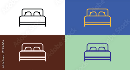 Bed outline icon for web and mobile