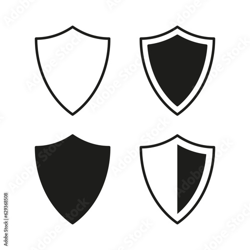 Shield icon set. Security and protector sign collection. Vector illustration. Eps 10.