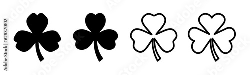 Clover icon set illustration. clover sign and symbol. four leaf clover icon.