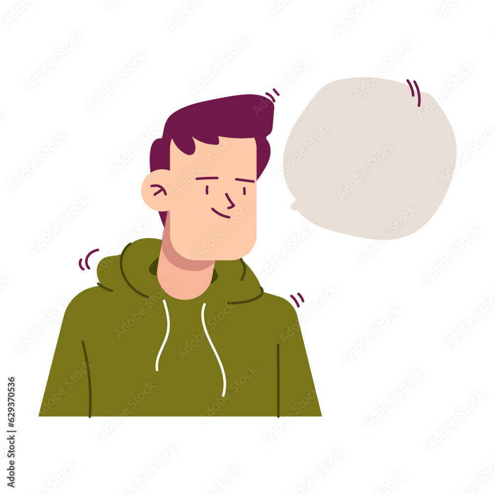 Man conversation with empty balloon speak vector illustration. Character talking with chat bubble symbol people flat design. Man conversation with empty balloon speak vector illustration. Character talking with chat bubble symbol people flat design.