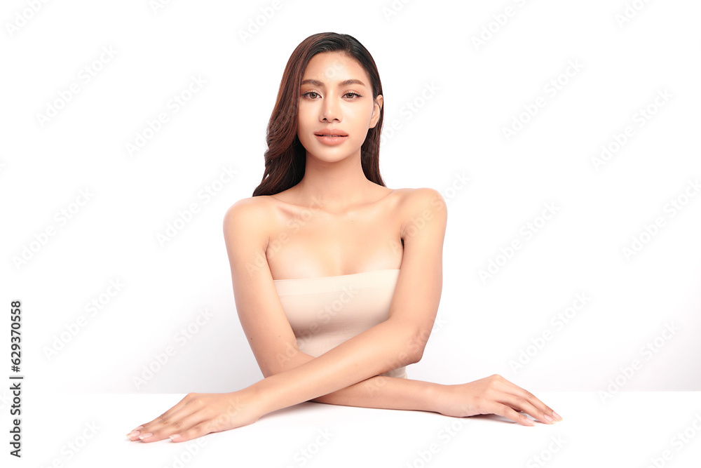 Beautiful young asian woman with clean fresh skin on white background, Face care, Facial treatment, Cosmetology, beauty and spa, Asian women portrait. Beautiful young asian woman with clean fresh skin on white background, Face care, Facial treatment, Cosmetology, beauty and spa, Asian women portrait.