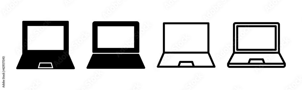 Laptop icon set illustration. computer sign and symbol Laptop icon set illustration. computer sign and symbol