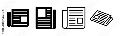 Newspaper icon set illustration. news paper sign and symbolign