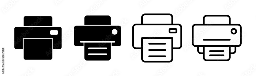 Print icon set illustration. printer sign and symbol Print icon set illustration. printer sign and symbol