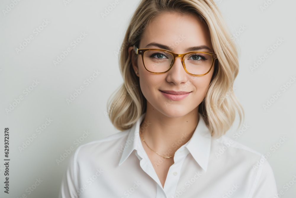 portrait of a woman wearing glasses. Generative AI portrait of a woman wearing glasses. Generative AI