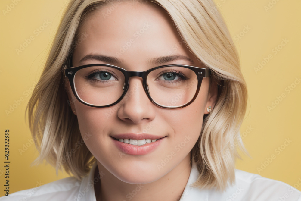 portrait of a woman wearing glasses. Generative AI portrait of a woman wearing glasses. Generative AI