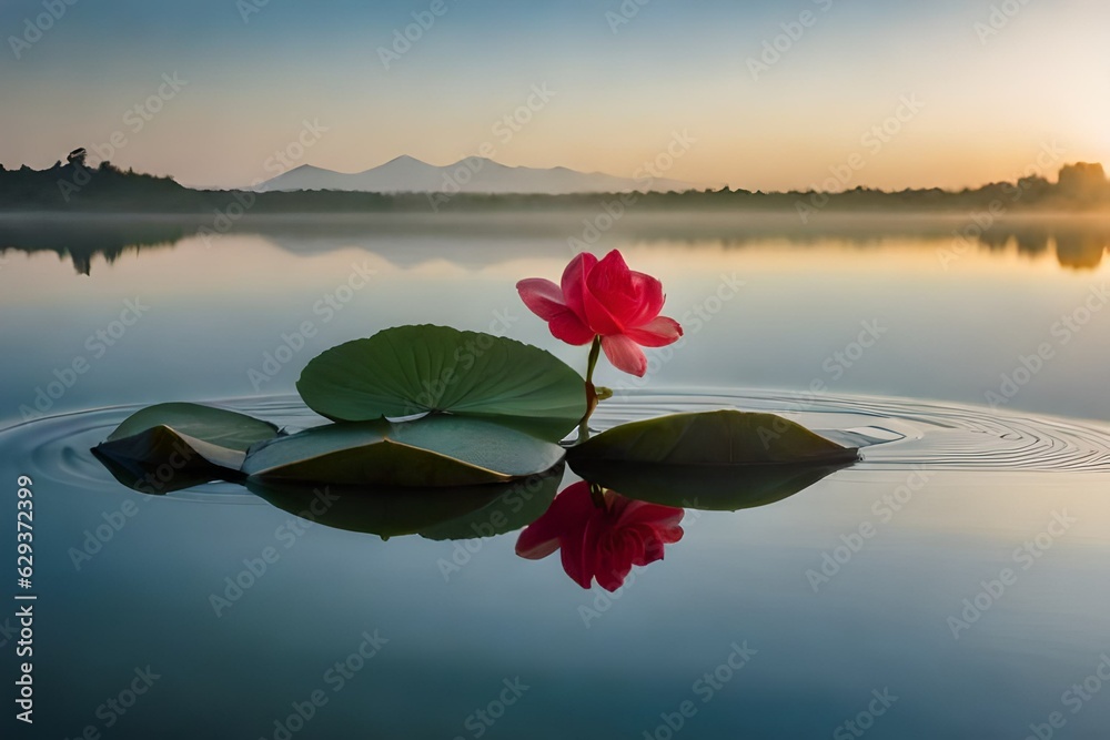 flower on the lake Generative AI flower on the lake Generative AI