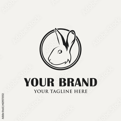 Rabbit head logo vector