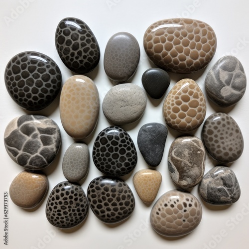 Petoskey stones texture illustration made with Generative AI
