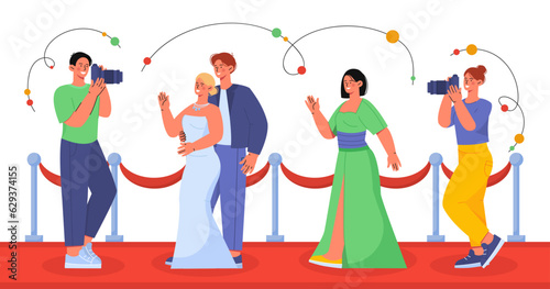 Celebrities at red carpet vector concept