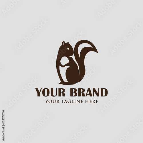Squirrel logo design vector
