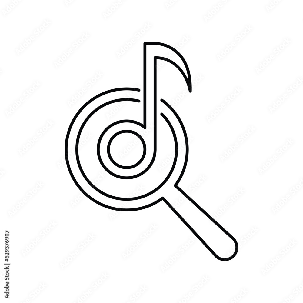Search music icon design. isolated on white background. vector illustration Search music icon design. isolated on white background. vector illustration
