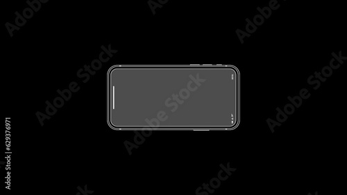 Rotate Your Phone Animation Intro Video on the Black Background