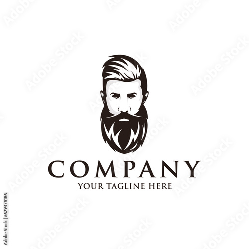 Beard man logo vector illustration