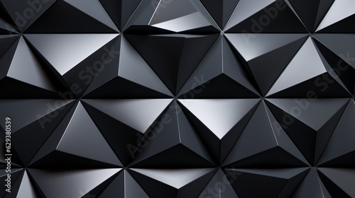 A close-up view of a polished, semigloss wall background featuring a unique triangular tile wallpaper with 3D black blocks
