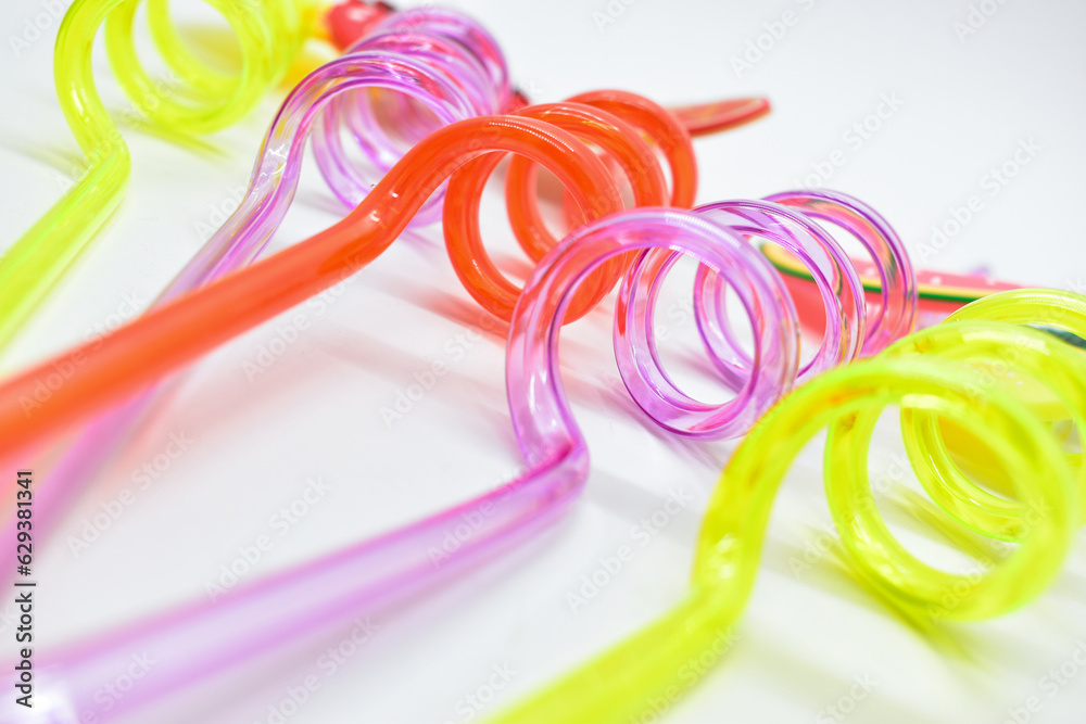 close up colorful drinking staws on white background close up colorful drinking staws on white background