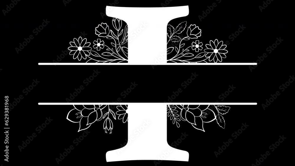 Number One Flowers Monogram Aesthetic White Animated, with ALPHA ...