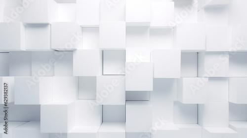 white cube boxes block the background