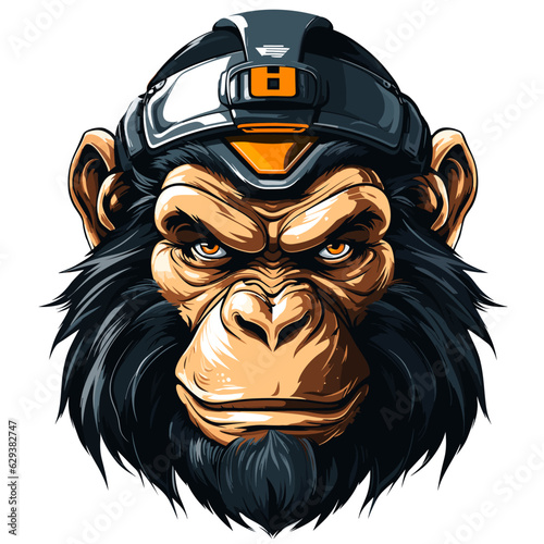 Monkey head mascot vector