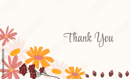 thank you card with flowers