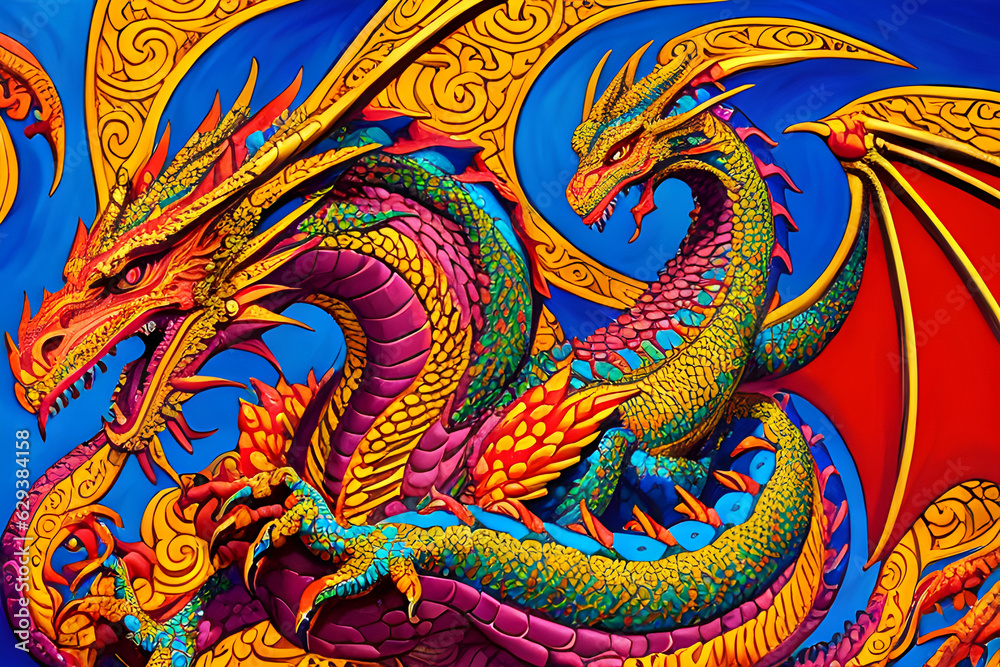 Chinese dragon on the wall