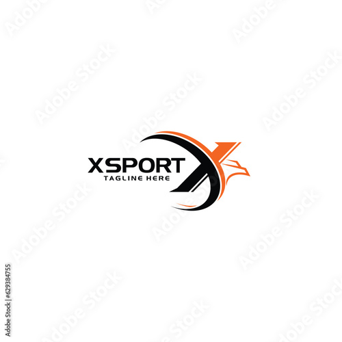LETTER X EAGLE HEAD LOGO DESIGN