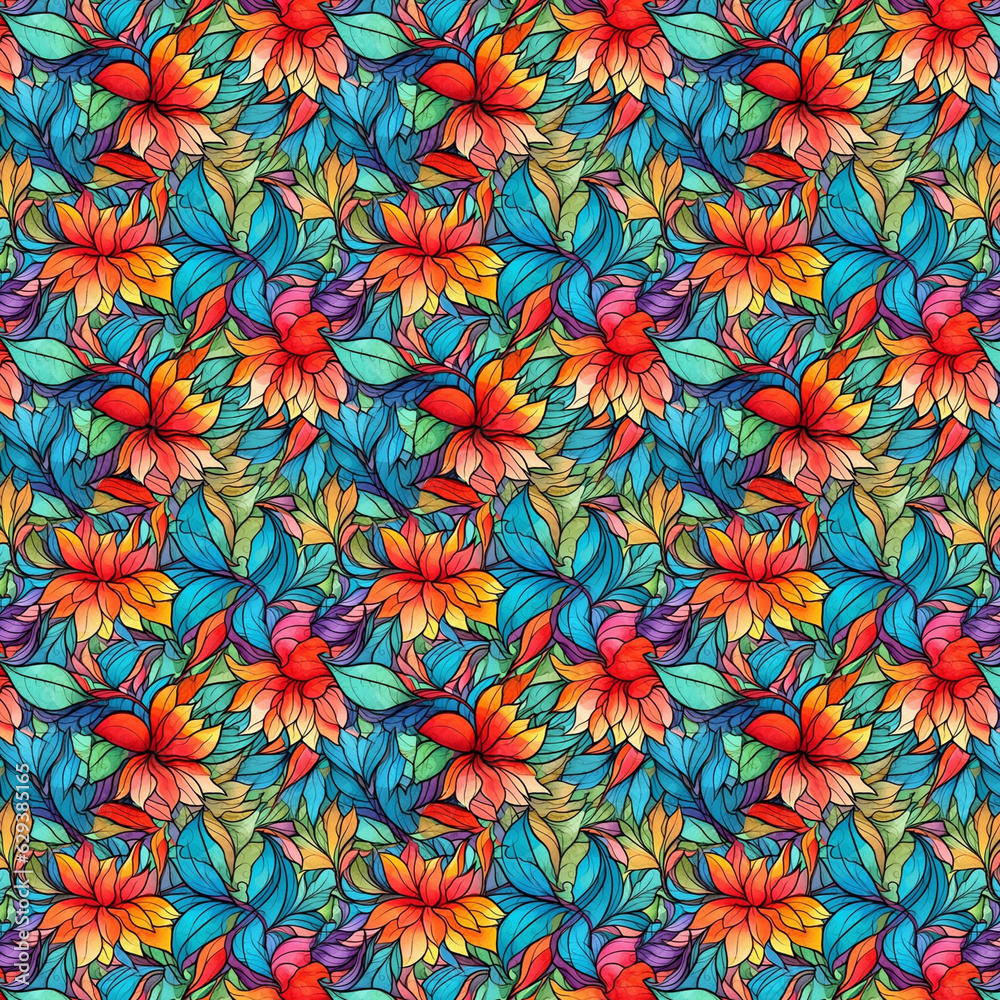 Flower Art Seamless Pattern Wallpaper Background 2