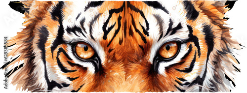 Tiger eyes watercolor illustration. Generative AI