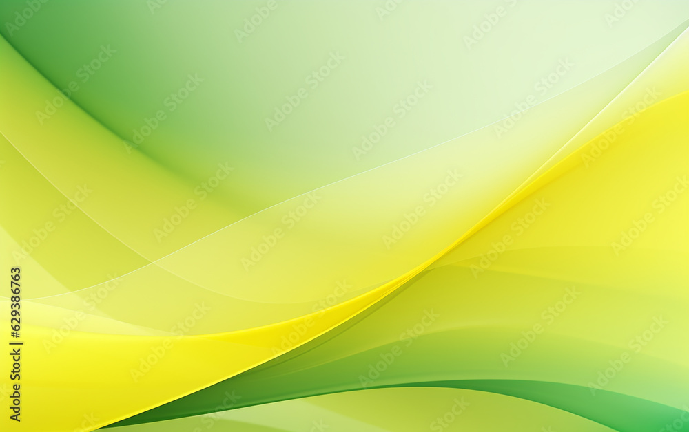 A gradient background image in soft yellow and light green tones, with a subtly blurred wavy green border. It presents a tranquil and harmonious color palette.   Generative AI