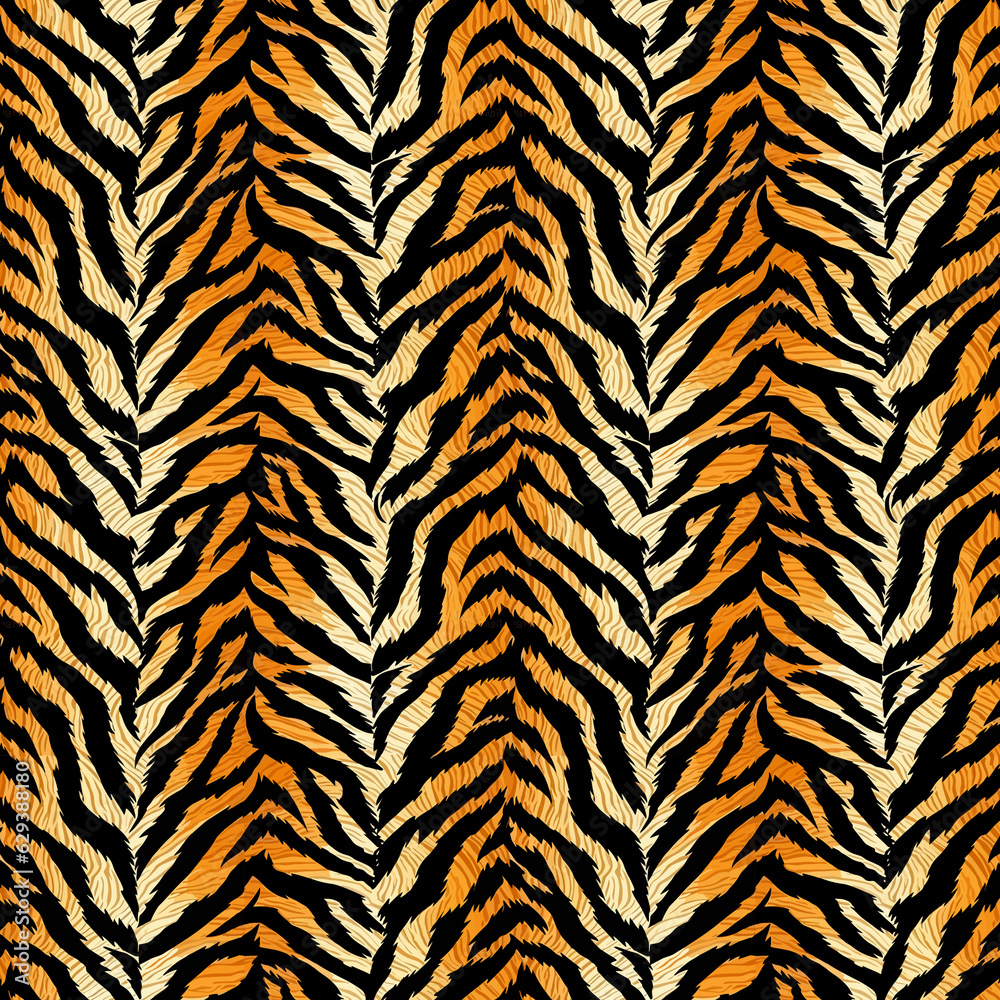 Fototapeta premium Tiger Skin Print Pattern Seamless 2
