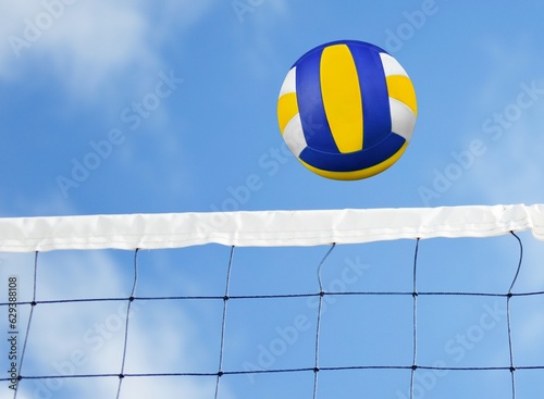 volleyball net against blue sky