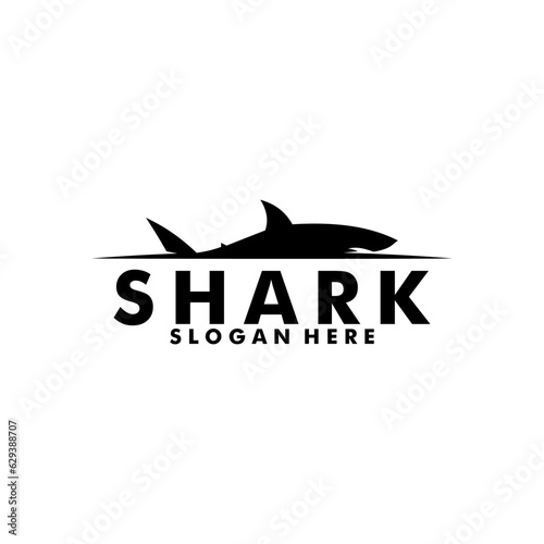 Shark logo vector, Fish Shark silhouette logo design template