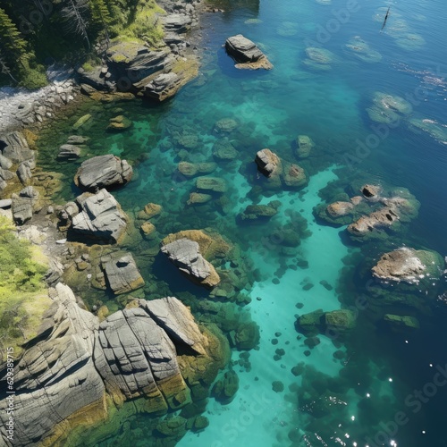 The sea seen from above. (Generative AI)