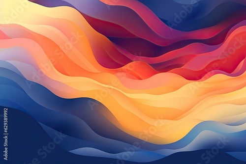 Vibrant Currents: Artistic Interpretation of Warm and Cool Colored Waves (Generative AI)