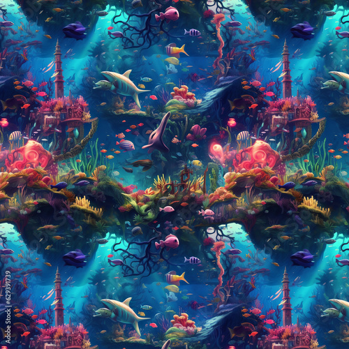 Underwater Landscape Seamless Patterns 1