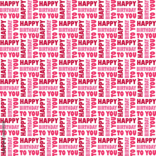 Happy birthday wrapping paper seamless pattern in pink color